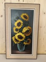Sonnenblumen Gemälde von E. Graf, Vintage Kunst, Top!