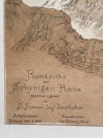 Rundsicht Panorama Schynige Platte 1893 Berner Oberland Lith