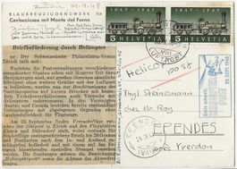 1948 1. schweiz. Helikopter Post Versuchsflüge Privat illust