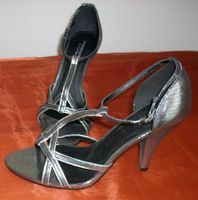 Edle Riemen-Sandalen, Gr. 38, Silber/Schw. *LA REDOUTE* NEU