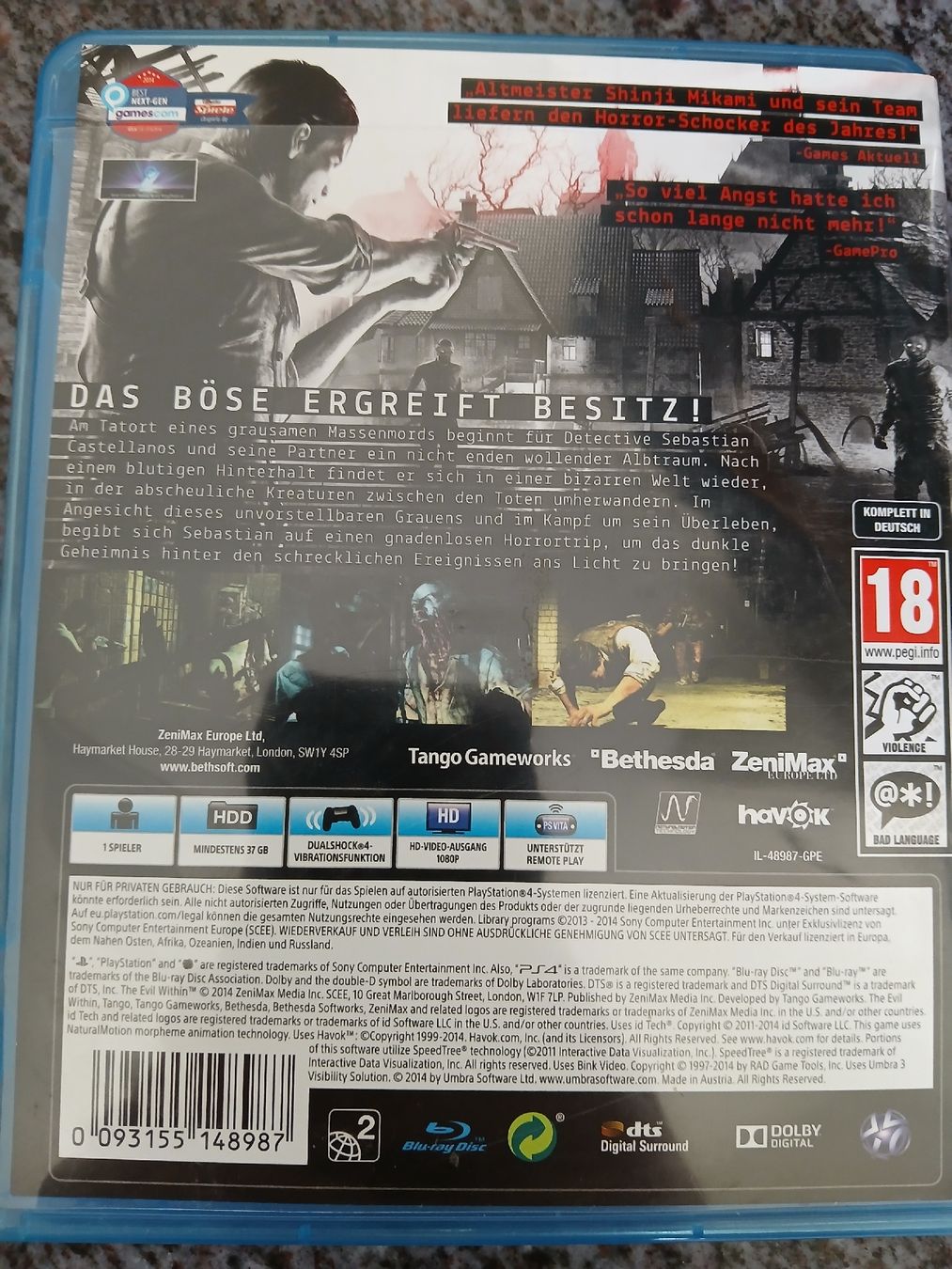 Spiele: PS4 Spiel The Evil Within uncut neuwertig – Gebraucht aus Kriens von BenjaminsTokey 1