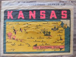 Lindgren-Turner Co. Abziehbild KANAS Sunflower Original Verp