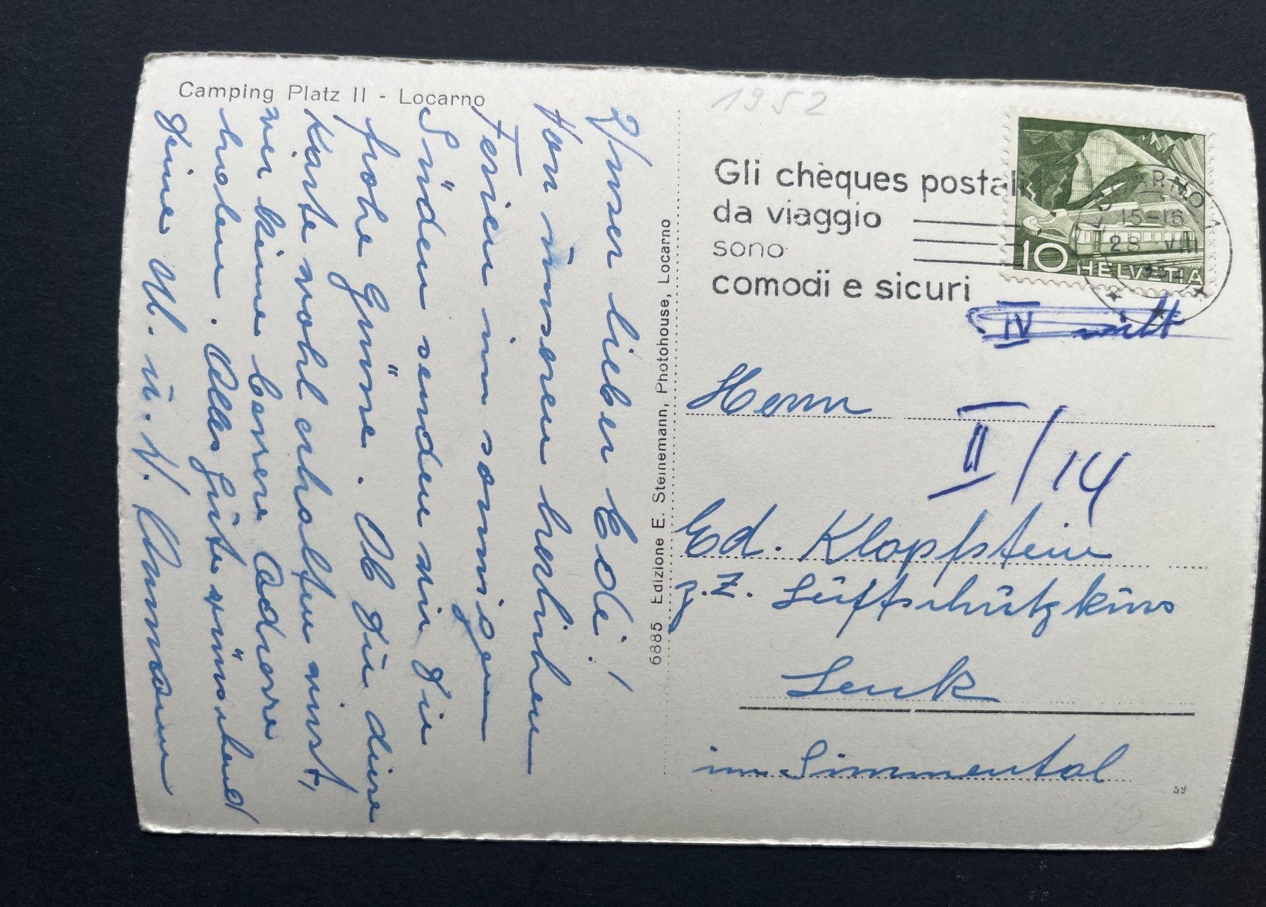 Cartes postales: Camping Platz II Locarno, ca. 1950 – D'occasion à Ostermundigen par DaxKarten-75 1