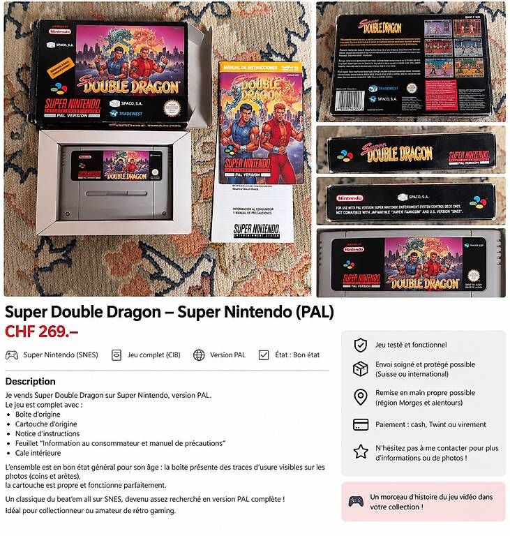 Giochi: Double Dragon sur SNES – Usato da Gollion venduto da nun_tcl6