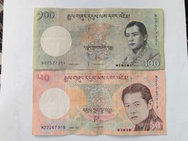 Bhutan 2 banknotes,delivery end of Oct