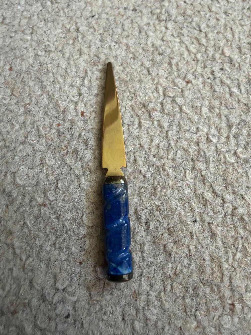Altro materiale per ufficio: Brieföffner Messing Lapislazuli Griff Antik – Usato da Jona venduto da Jancy60
