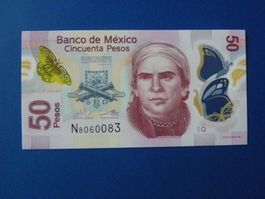 Mexiko 50 Pesos Banknote, unzirkuliert, neuwertig!