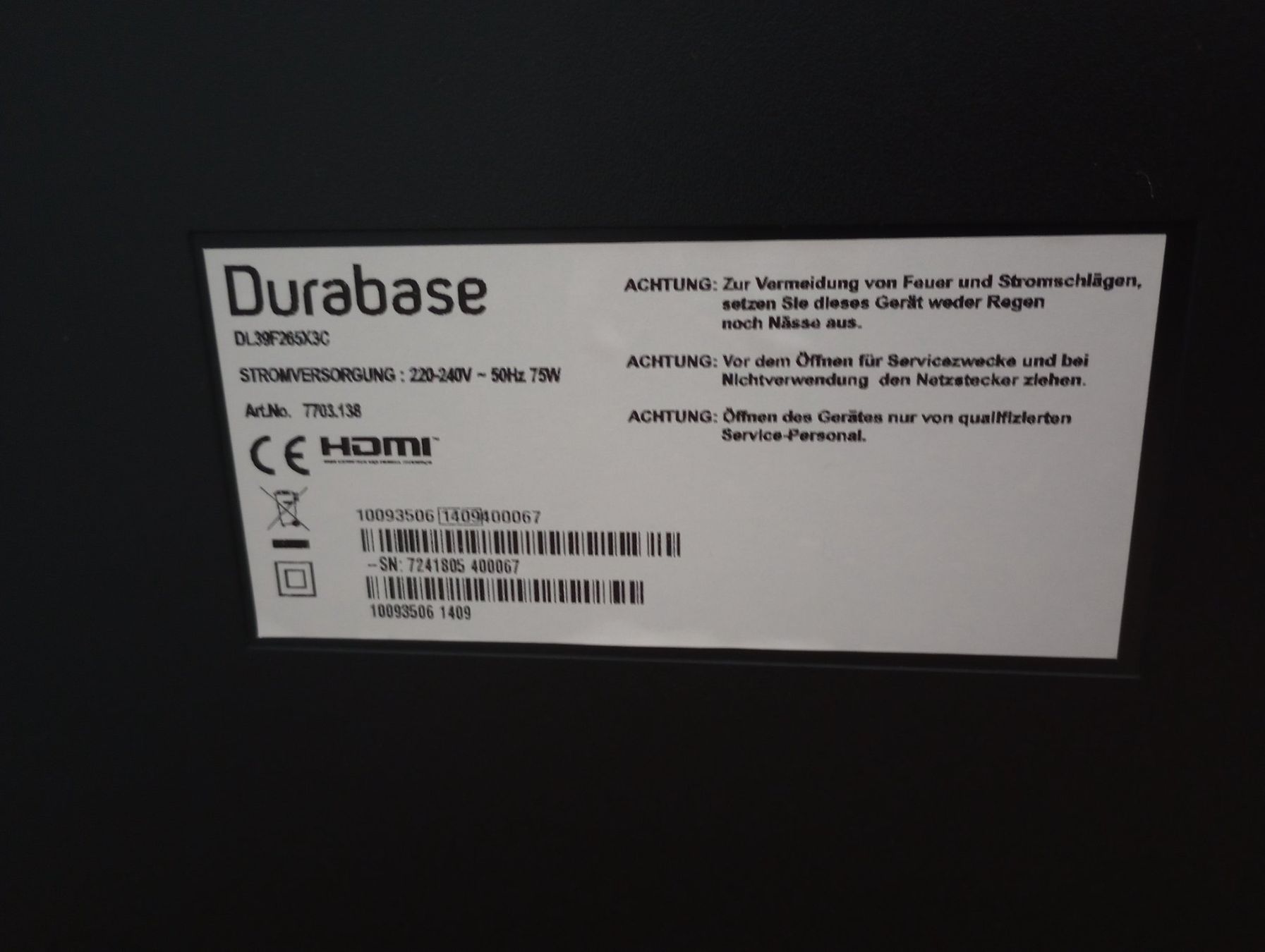 Durabase Televisori: Fernseher – Usato da Ballwil venduto da lalala77 3
