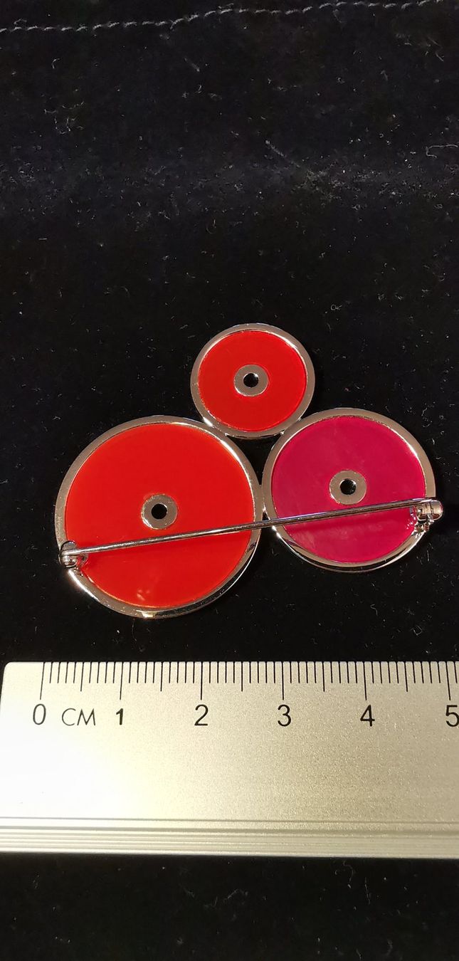 Swarovski Spille & Fermagli: Swarovski Brosche rote Kreise rar – Nuovo (secondo la descrizione) da Zürich venduto da Efriede 2
