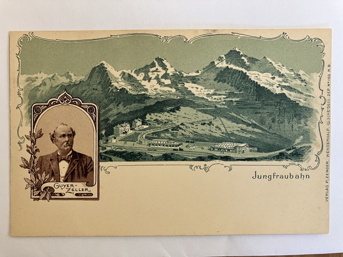 Cartoline postali: Ansichtskarte Jungfraubahn Portrait Adolf GUYER-ZELLER – Usato da Bauma venduto da Baumer71