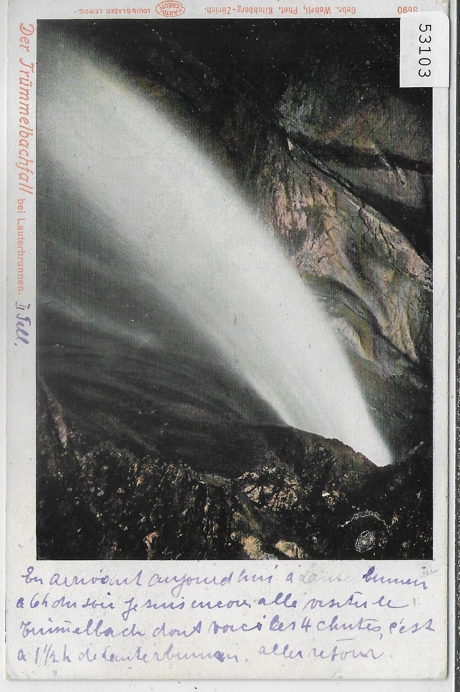 Cartoline postali: Der Trümmelbachfall bei Lauterbrunnen – Usato da Ettingen venduto da Kartenplanet