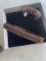 Bracelet et collier Cozo & Rinaldi en cuir orné de cristaux