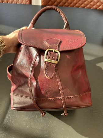Rotbrauner Lederrucksack von I Medici, neuwertig