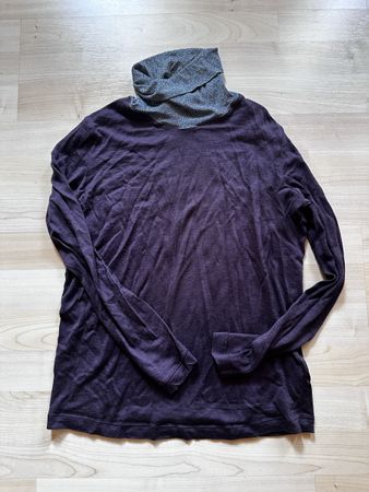 Fabiana Filippi – Pull fin col roulé lurex bordeaux – T. 36
