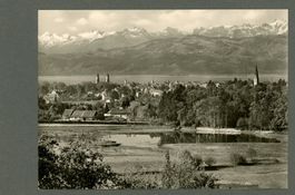 AK sw Lindau Deutschland, im Bodensee,vom Schönbühl ≈ 1955 