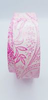 Lederriemen mit Muster geprägt - weiss, pink , silber 3 cm