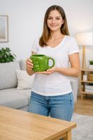 💚💚🙋‍♀️Grüne Faust Keramik Becher Cartoon Tasse 💚💚🙋‍♂️