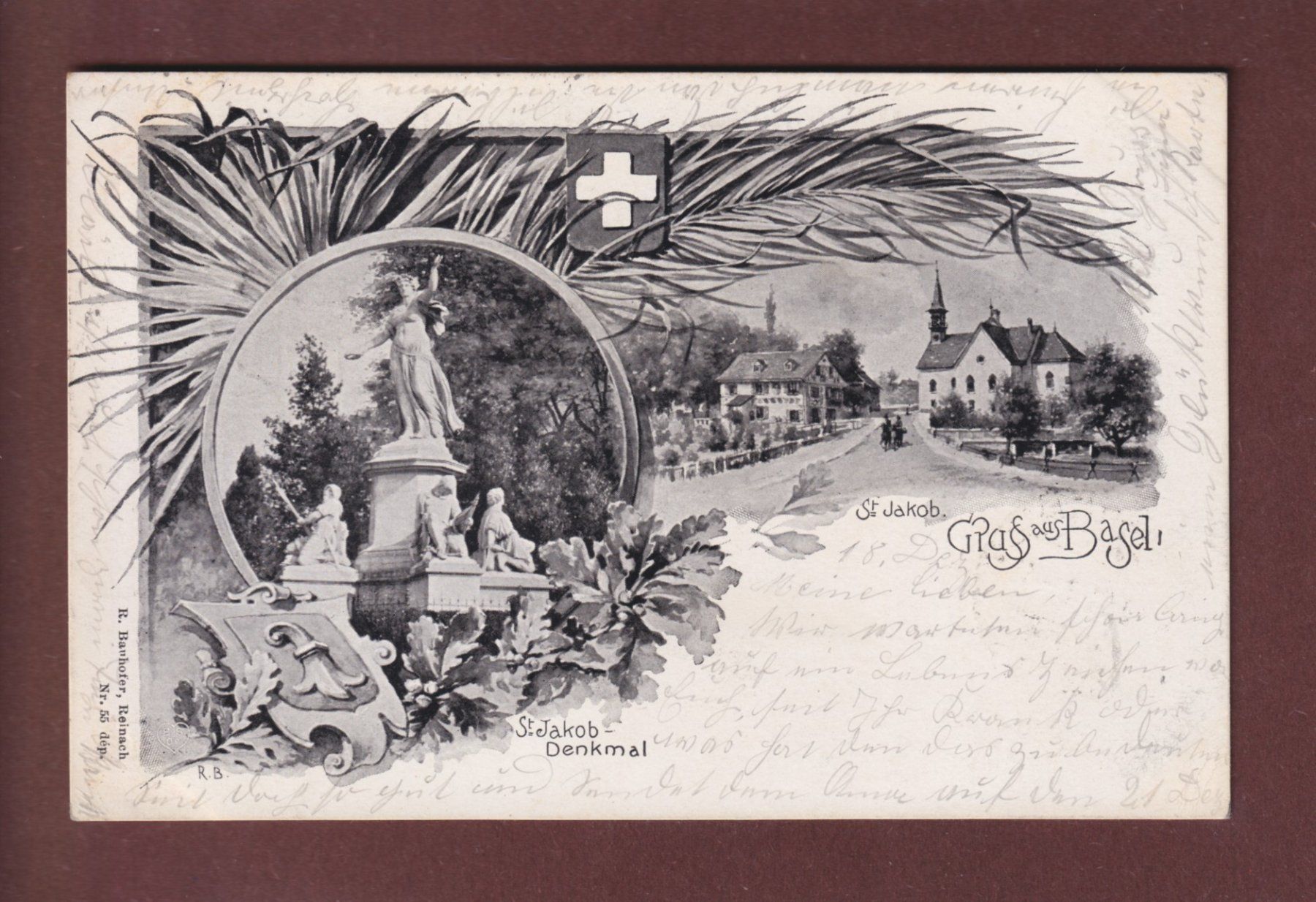 Ansichtskarten: Gruss aus BASEL - 1902 – Gebraucht aus Pully von nicecards