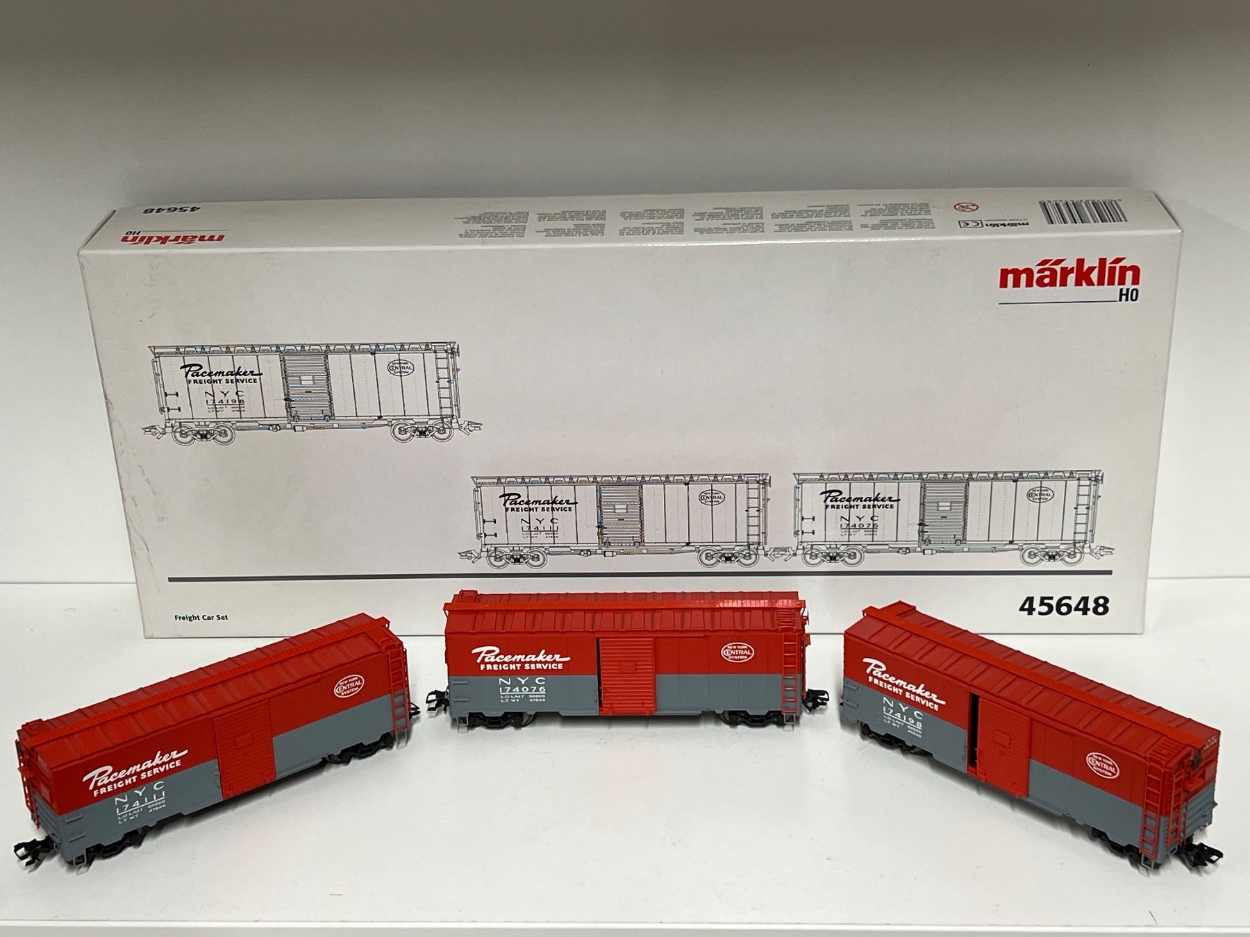 Märklin Trains électriques: Märklin 45648  Freight Car Set Pacemaker NYC  H0 AC – Neuf (Voir description) à Neuenhof par ludovicco