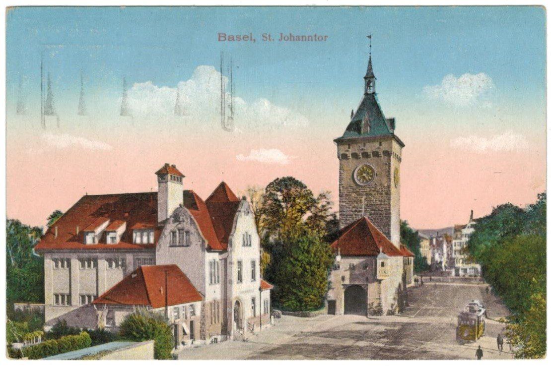 Cartoline postali: AK Basel, St. Johanntor mit Tram 1933 – Usato da Zürich venduto da Tolima194