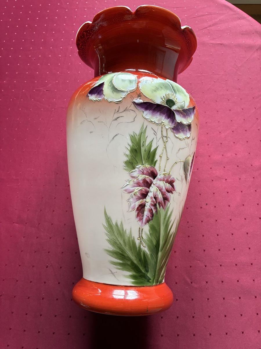 Vasi & Recipienti: Jugendstil - grosse Opalinevase mit Blumendecor – Usato da Dornach venduto da Rosengarten 1