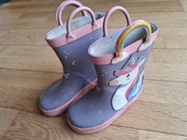 Süsse Gummistiefel, Grösse 23, mit Einhorn Motiv