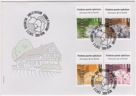 Bauernhof Tiere Serie mit TAB (fr) auf illustriertem FDC