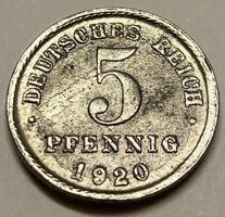 5 Pfennig 1920 F | Deutsches Reich | sehr schöner Zustand