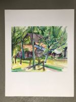 Zw. den Höfen Häutligen, Aquarell, 44x32, 1994, Passepartout