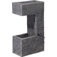 DOBAR Polyresin-Brunnen eckig mittelgrau