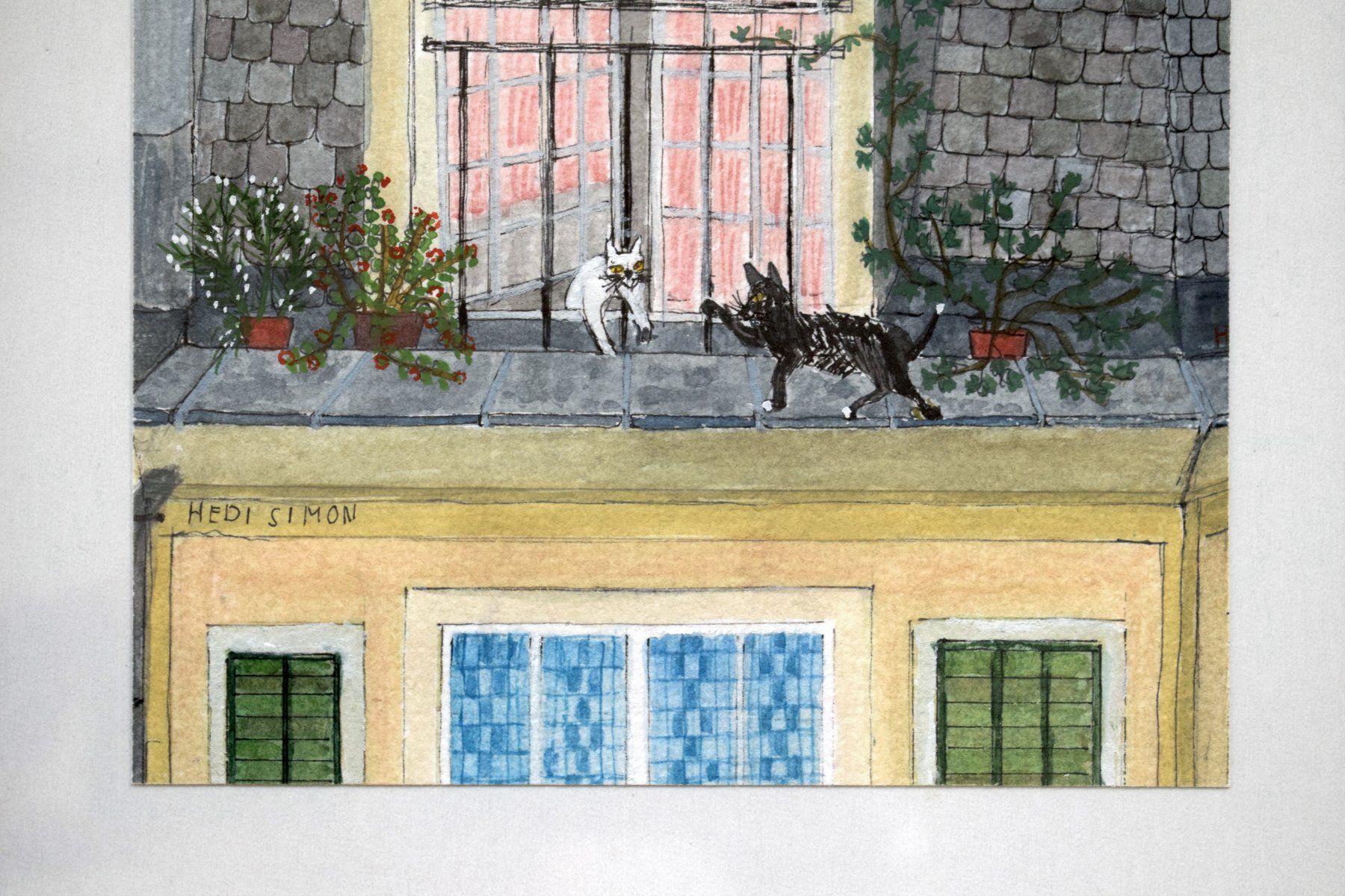 Dipinti: 2 Katzen sign SIMON-MOSER Hedi Naive Malerei – Usato da Zürich venduto da kunstarchiv.online 4