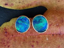 18Kt. Gelbgold Ohrschmuck mit Opal UNIKAT a. d. Goldschmiede