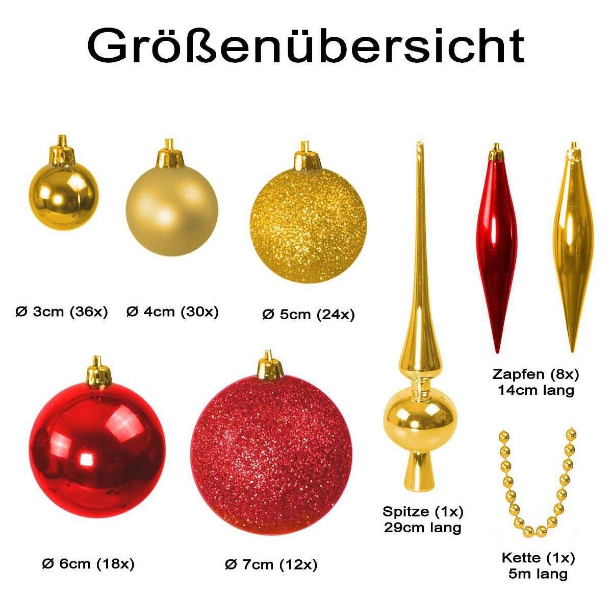 Tutte le decorazioni: Riesen Weihnachtskugelset 130 tlg Gold/Bordeaux – Nuovo e nell'imballaggio originale da Basel venduto da Seifehuesli 2