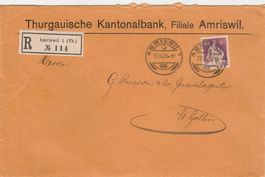Amriswil-Brief per Einschreiben 1921