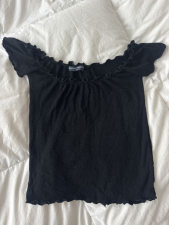 Haut Brandy Melville noir côtelé taille unique bon état