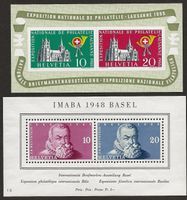 2 x Block 1948 + 1955 Basel Lausanne postfrisch ohne Falz **