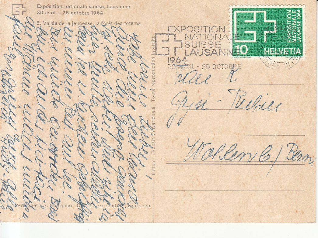 Cartoline postali: Lausanne Expo 1964 – Usato da Bürglen TG venduto da StampGraf 1