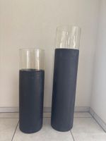 2er Set Bodenvase/Windlicht Glas/Beton - Zeitlos schön