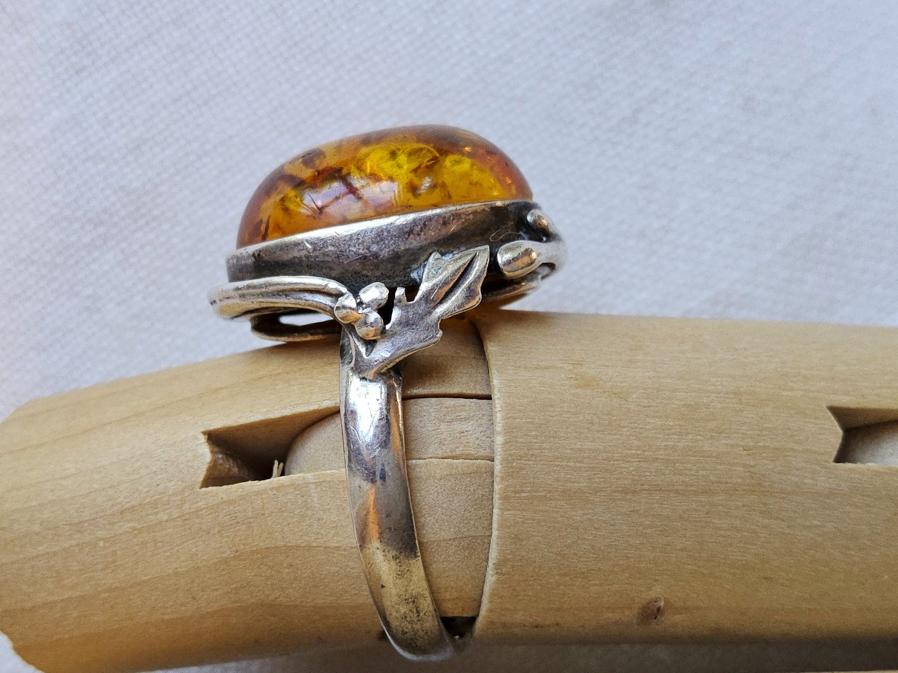 Anelli: Top luxuriöser Sterling Silber Bernstein Ring, Grösse 51 – Usato da Zürich venduto da helsan 2