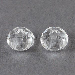Perle (finte): 9 Glasschliffperlen 10x6mm transparent – Nuovo (secondo la descrizione) da Alpnachstad venduto da perlengaby