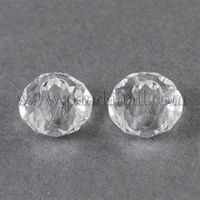 9 Glasschliffperlen 10x6mm transparent