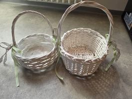 Blumenkorb klein, weiss, Blumenmädchen