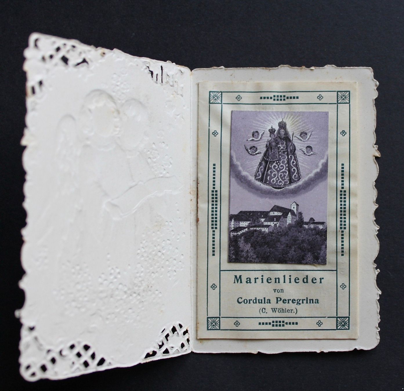 Incisioni: 4 ANDACHTSBILDER, SPITZENBILDER, 1870 UND UM 1900. – Usato da Grandcour venduto da Flowerstyle 9