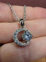 Collier argent avec diamant de moissanite de 1 ct certifié