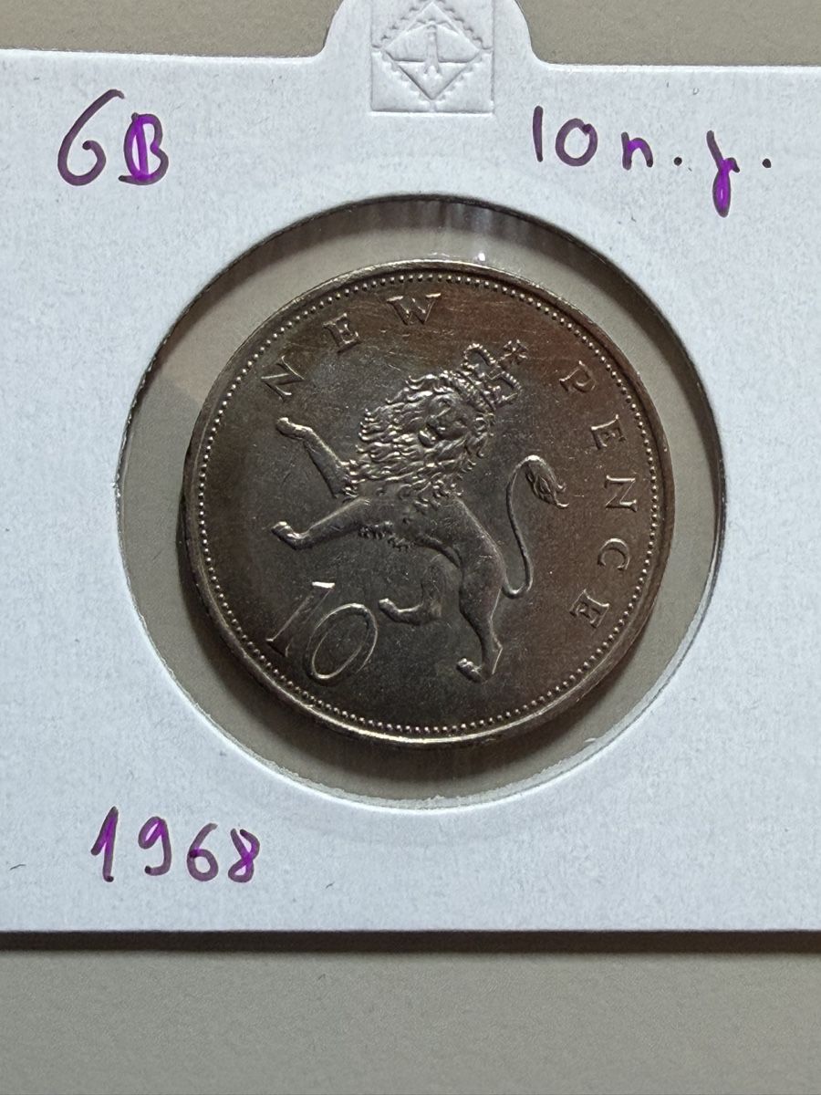Tutti le monete: GB - 10 new pence - 1968 – Usato da Payerne venduto da Mike1682