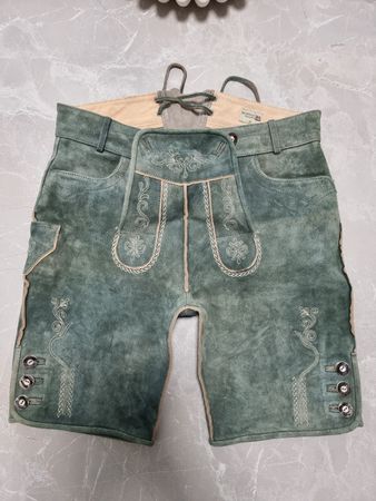 Lederhose - Trachtenlederhose Herren Grösse M dunkelgrün