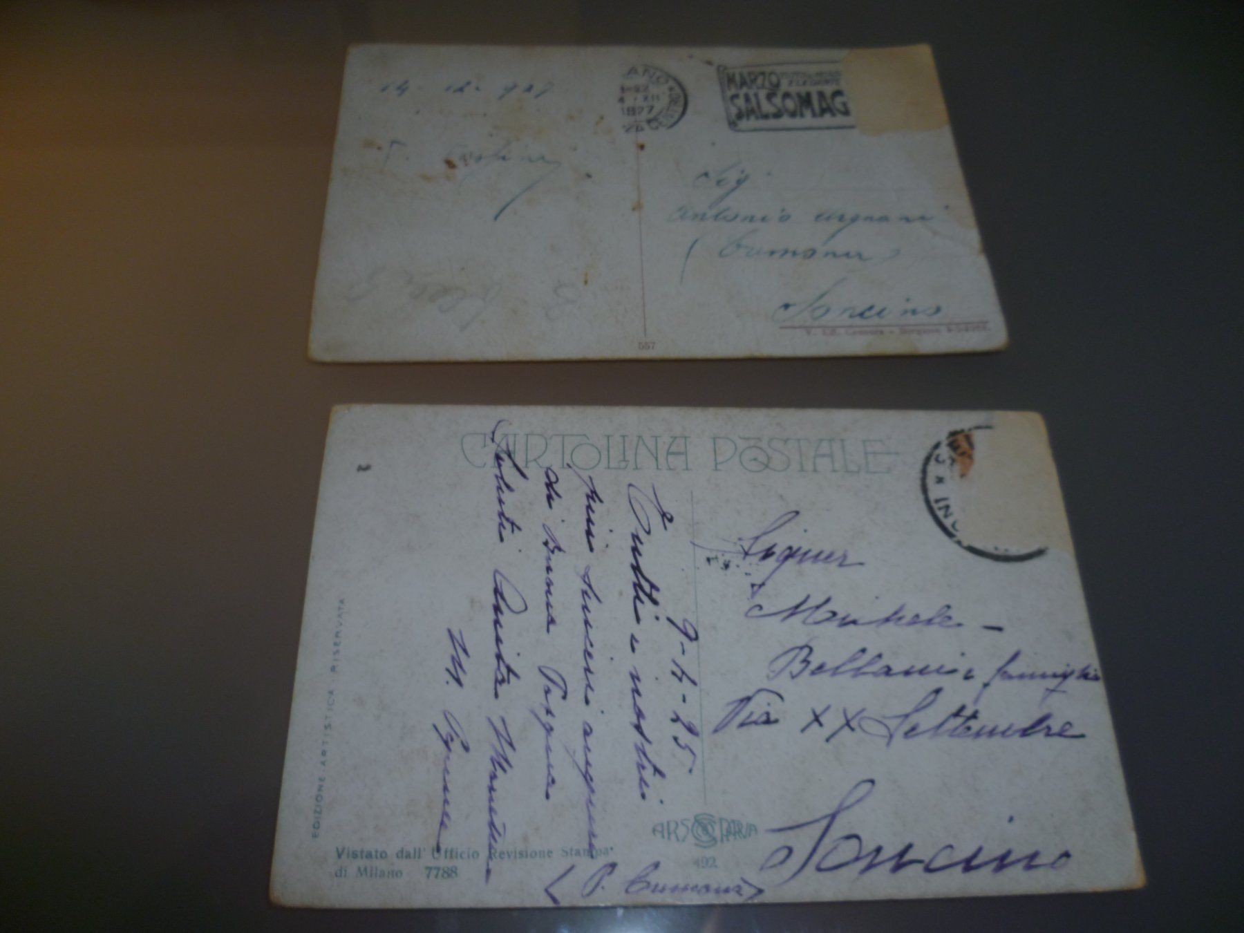 Ansichtskarten: 2 KUNST KARTEN ITALIEN  1925-1927 – Gebraucht aus Zeiningen von elcanaja 1