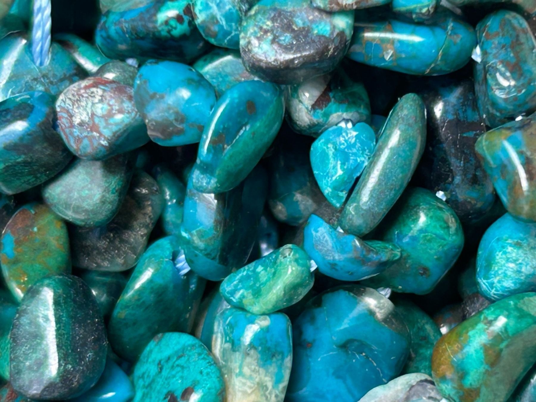 Edelsteine: Strang echte Chrysocoll Nuggets / stone 6-8 mm – Neu und originalverpackt aus Niederrohrdorf von Ytobi 2