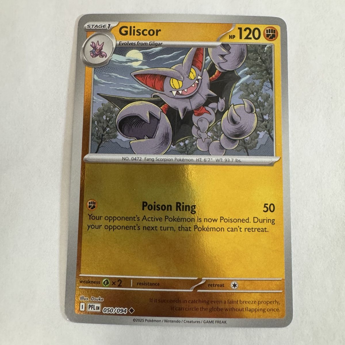 Pokémon Carte collezionabili: Pokémon PFL - Gliscor - 50 / 94 - ENG – Nuovo (secondo la descrizione) da Staad SG venduto da miaCards