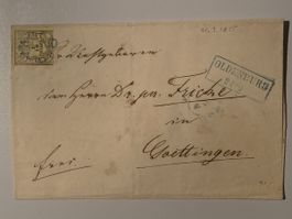 Deutschland 1855 Oldenburg, Brief/Briefumschlag, top